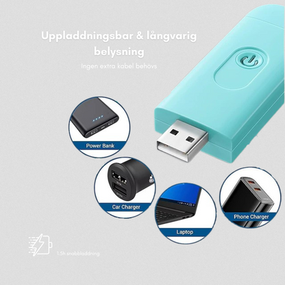 USB-uppladdningsbar boklampa